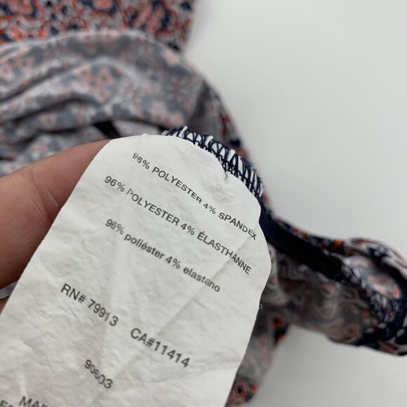 Motherhood Maternity Sleeveless Geometric Pattern Blouse Size XL White Orange - Picture 3 of 5